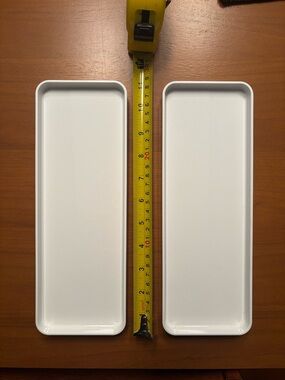 Pair of Long White IKEA Trinket Trays